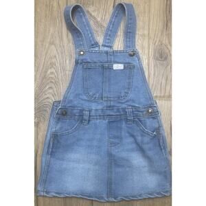 7 For All Mankind Overalls Toddler Girls Denim Jean Dress Bibs Size 3T Pockets